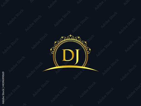 Initial Dj Letter Luxury Dj Logo Icon Vector For Hotel Heraldic