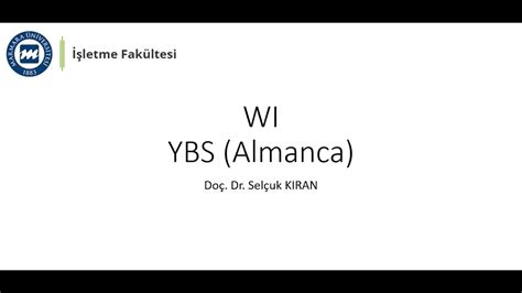 Marmara Üniversitesi MIS Almanca Yönetim Bilişim Sistemleri Müfredatı