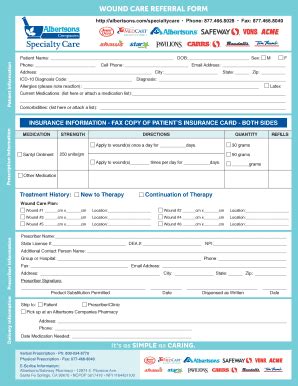 Wound Care Referral Form Fill Online Printable Fillable Blank