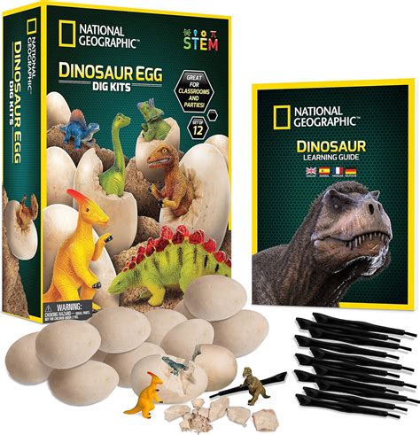 National Geographic Dinosaur Dig Kit 12 Dino Shaped Dig Bricks With