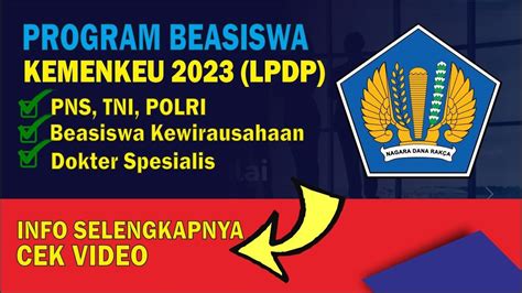 Program Beasiswa Kemenkeu Bagi PNS TNI Dan Polri Tahun 2023 BEASISWA