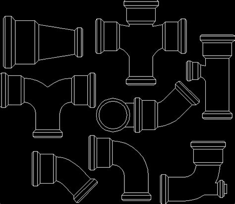 Sanitärteile in AutoCAD CAD Bibliothek