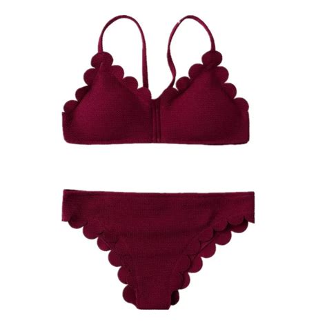 Itfabs New Women Bikini Bandage Push Up Sexy Vine Red Wave Bikini Set