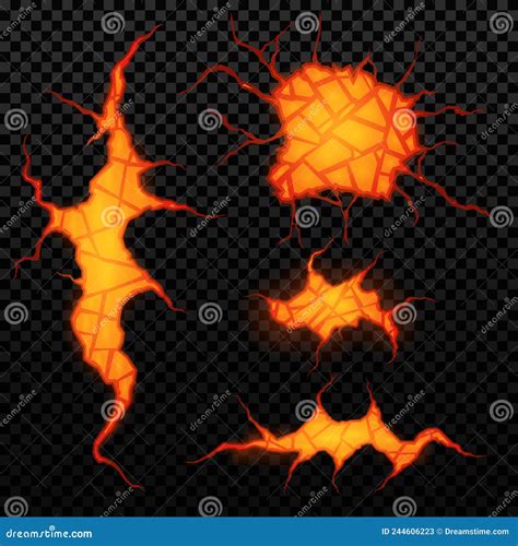 Ground Crack With Lava Volcanic Magma Earthquake Stock Vector Illustration Of Broken