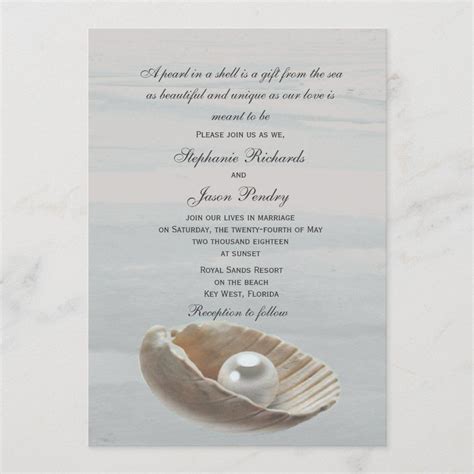 Pearl In A Shell Wedding Invitation Zazzle In Shell