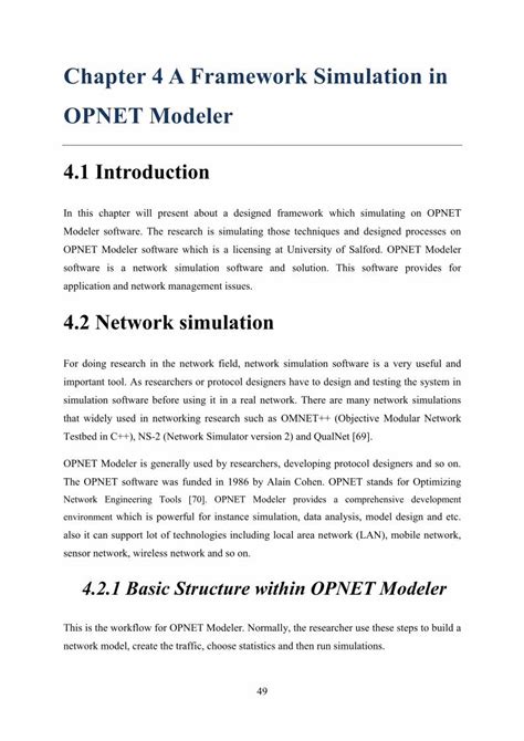 Pdf Chapter A Framework Simulation In Opnet Modeler Usir Salford