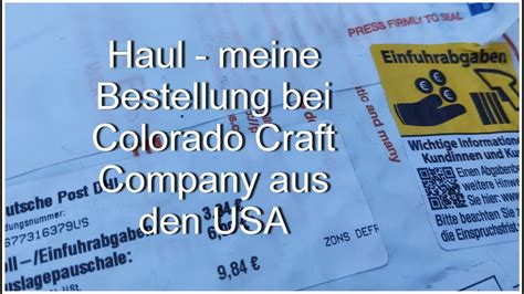 Haul Meine Bestellung Bei Colorado Craft Company Aus Den Usa Youtube