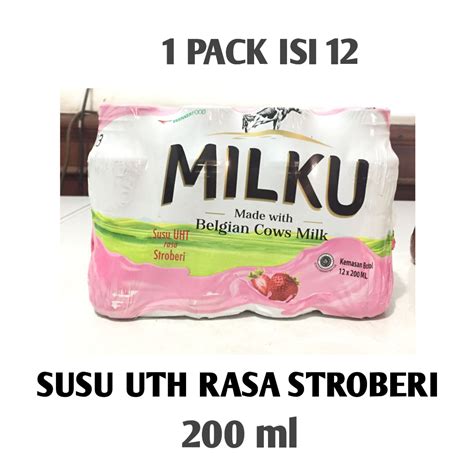 Jual Milku Susu Uth Rasa Stroberi Ml Pack Isi Botol