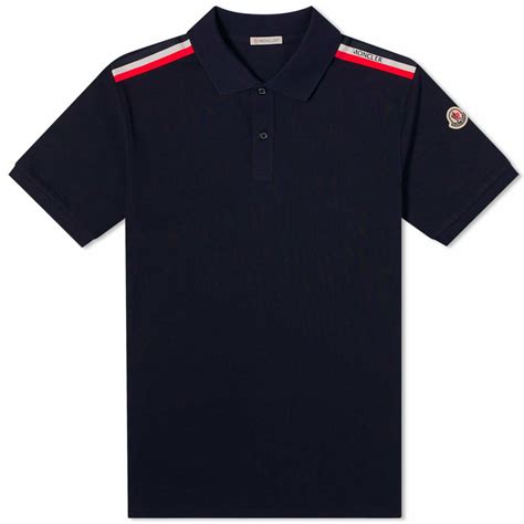 Moncler Men S Tricolor Polo Shirt In Navy Moncler