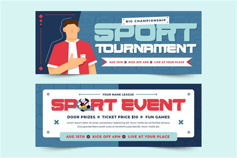 Football tournament, sport event banner design template easy to ...