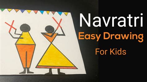 Easy Navratri Drawing for Kids | How to Draw Navaratri Dandiya Dance ...