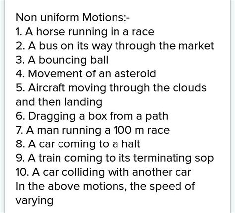 Examples Of Non Uniform Motion