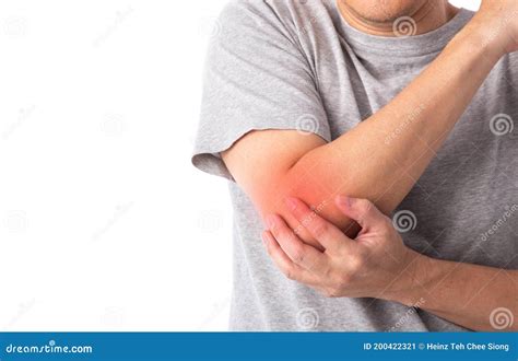 Sore Pain Of Elbow Sprain And Arthritis Symptoms Stock Image Image Of Pain Strain 200422321