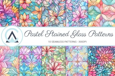 Stained Glass Pastel Floral Patterns Graphic By Artcursor · Creative Fabrica