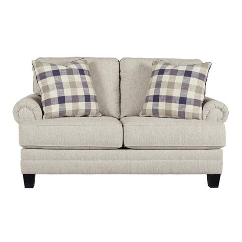 Benjara 68 In Gray Solid Fabric 2 Seater Loveseat With Rolled Arms And