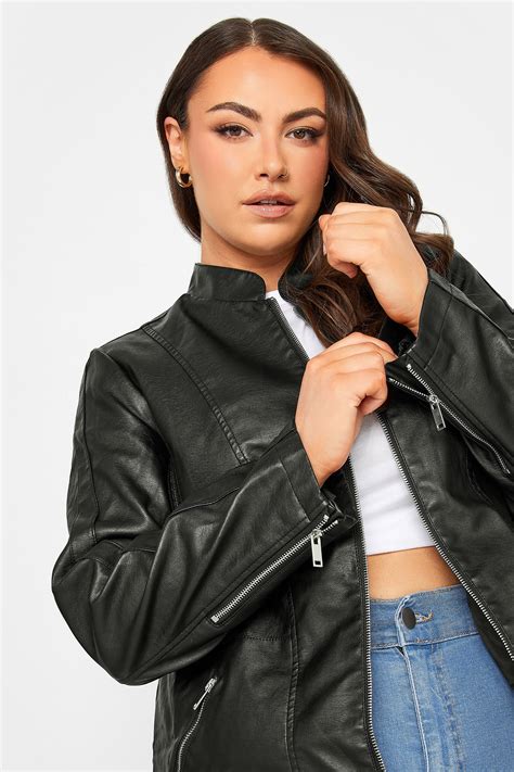 Plus Size Black Faux Leather Jacket Yours Clothing