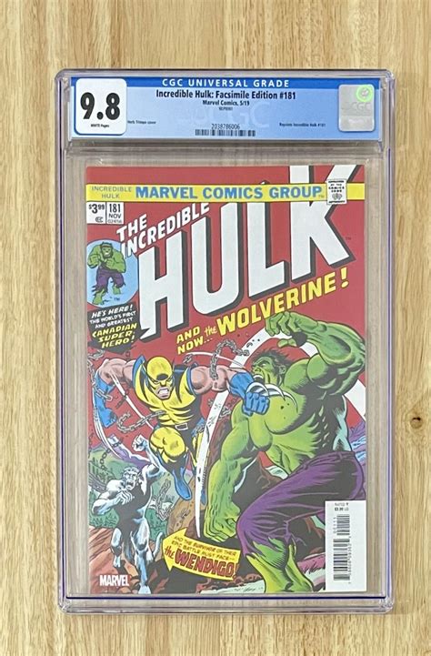 INCREDIBLE HULK 181 FACSIMILE EDITION COMIC BOOK CGC GRADED 9 8