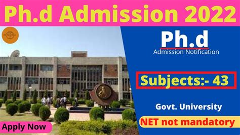 Phd Admission 2022 In Govt Universities Phd Entrance Exam 2022 Latest