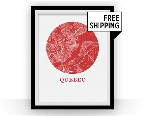 Quebec Map Print City Map Poster Etsy