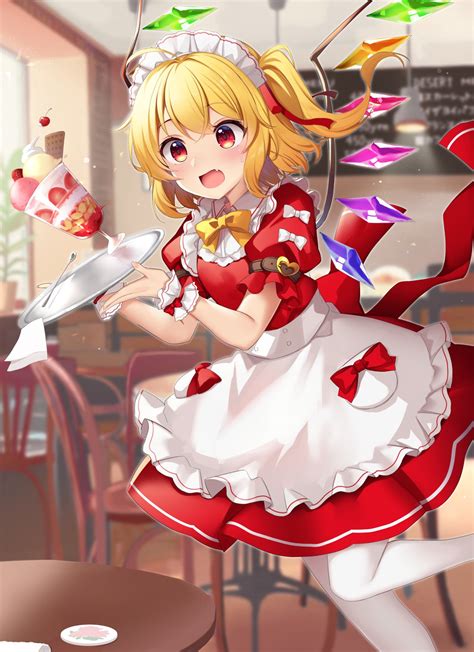 Safebooru 1girl Accident Ahoge Alternate Costume Apron Blonde Hair