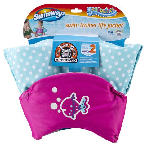 Swimways Sea Squirts Swim Trainer Life Jacket Pink Fish