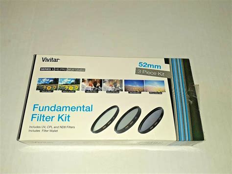 Vivitar Fundamental Filter 3 Piece Kit 52mm Series 1 HD Pro Multi