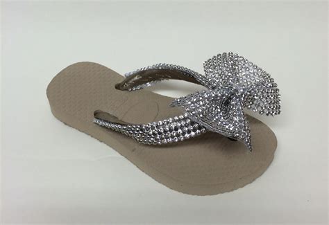 Crystal Bow Flip Flops Gold Bobbyann