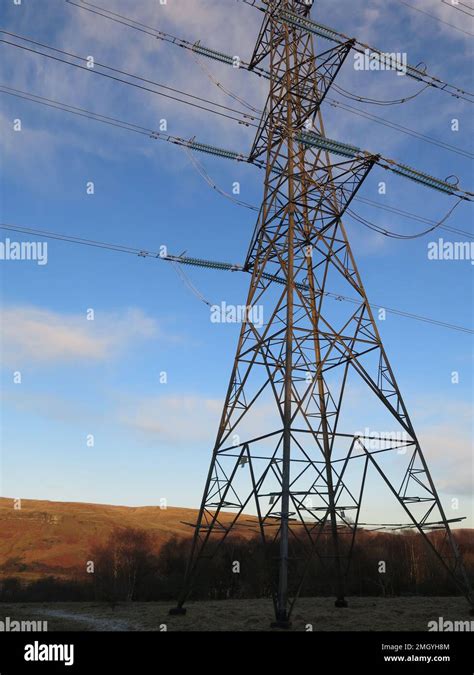 Tall Electricity Pylon Or Transmission Tower Part Of The Energy