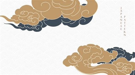 Japanese Background With Chinese Cloud Decoration Pattern Vector