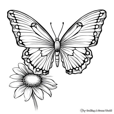 Flower Butterfly Coloring Pages Free Printable