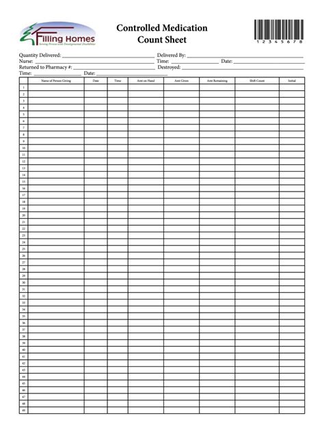 Medication Count Sheet - Fill and Sign Printable Template Online | US ...