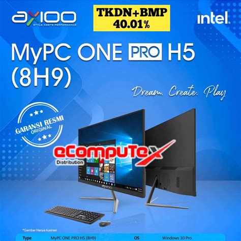 Jual PC AIO AXIOO MYPC ONE PRO H5 8H9 I5 8259U RAM 8GB 1TB 21 5 FHD