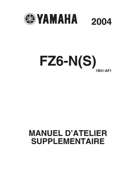 Yamaha Fz6 S Fz6 N User Manual