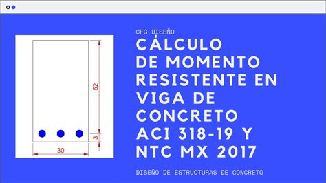 C Lculo De Momento Resistente En Viga De Concreto Aci Y Ntc Mx