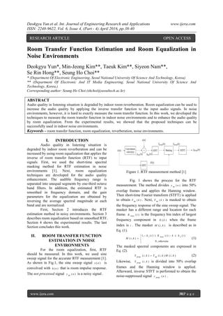 Room Transfer Function Estimation And Room Equalization In Noise