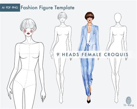 Female Fashion Figure Template 9 Head Fashion Croquis Female Croquis For Fashion Illustration