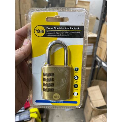 Yale Solid Brass Padlock 4 Digit Resettable Combination Padlock 40mm