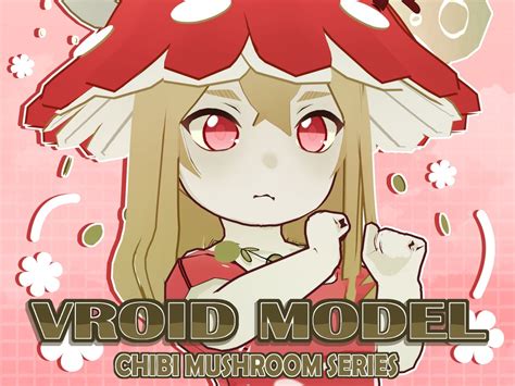 Red Chibi Mushroom Premade 3d Vroid Vrm Model Streamer And Vtuber