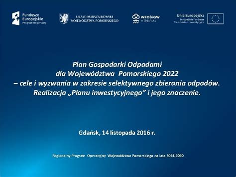 Plan Gospodarki Odpadami Dla Wojewdztwa Pomorskiego 2022 Cele