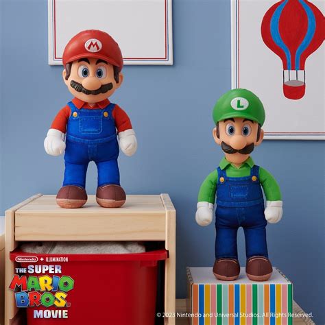 The Super Mario Bros Movie 15 Inch Mario And Luigi Poseable Plush NEW ...