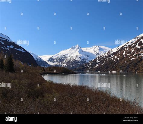 portage lake  valley alaska stock photo alamy
