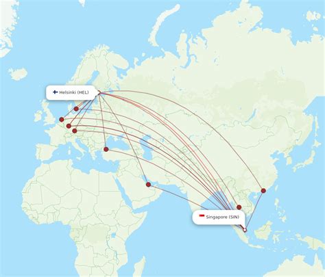 All Flight Routes From Helsinki To Singapore HEL To SIN Flight Routes