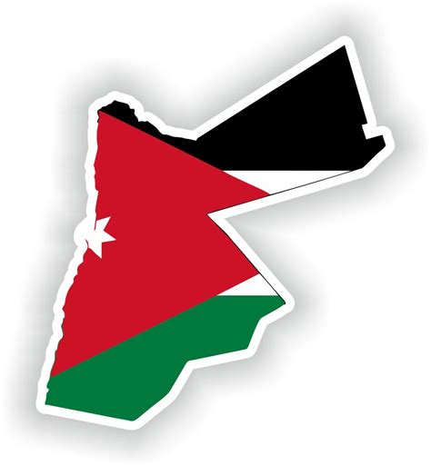 Jordan Map Flag Silhouette Sticker For Laptop Book Fridge Gu Inspire