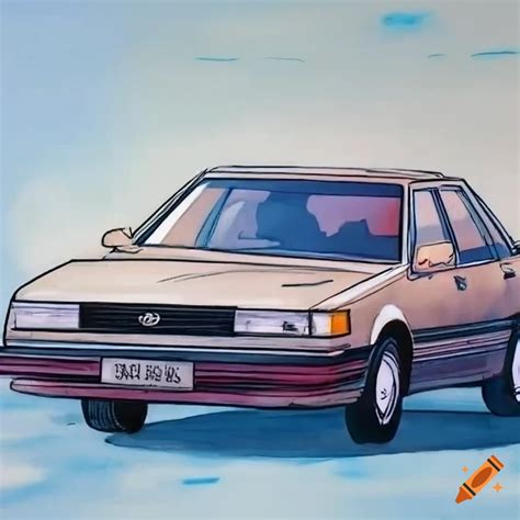 Toyota Camry Illustrated In Anime Style