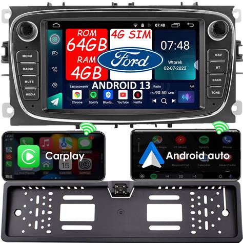 NAWIGACJA 2DIN RADIO 4G ANDROID FORD Mondeo Focus S Max Transit Galaxy