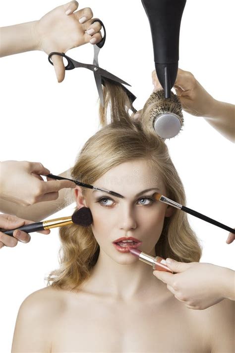 In Beauty Salon The Girl Looks In To The Lens Stock Photo Image Of