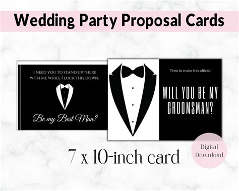 Groomsman Proposal Card Printable Will You Be My Groomsman Card Instant Download Groomsman For