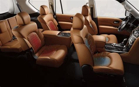 2019 Infiniti Qx80 Interior Overview Of Three Row Seating In Wheat