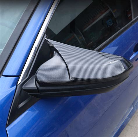 Carbon Fiber Ox Horn Rear View Side Mirrors Cap Cover For Honda Civic 2016 2021 Ebay