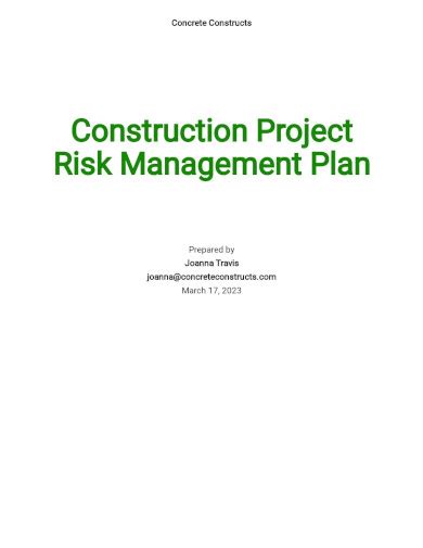 Construction Project Risk Management Plan 7 Examples Word Google